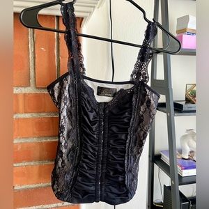 Vintage Guess Black Corset Lace Top